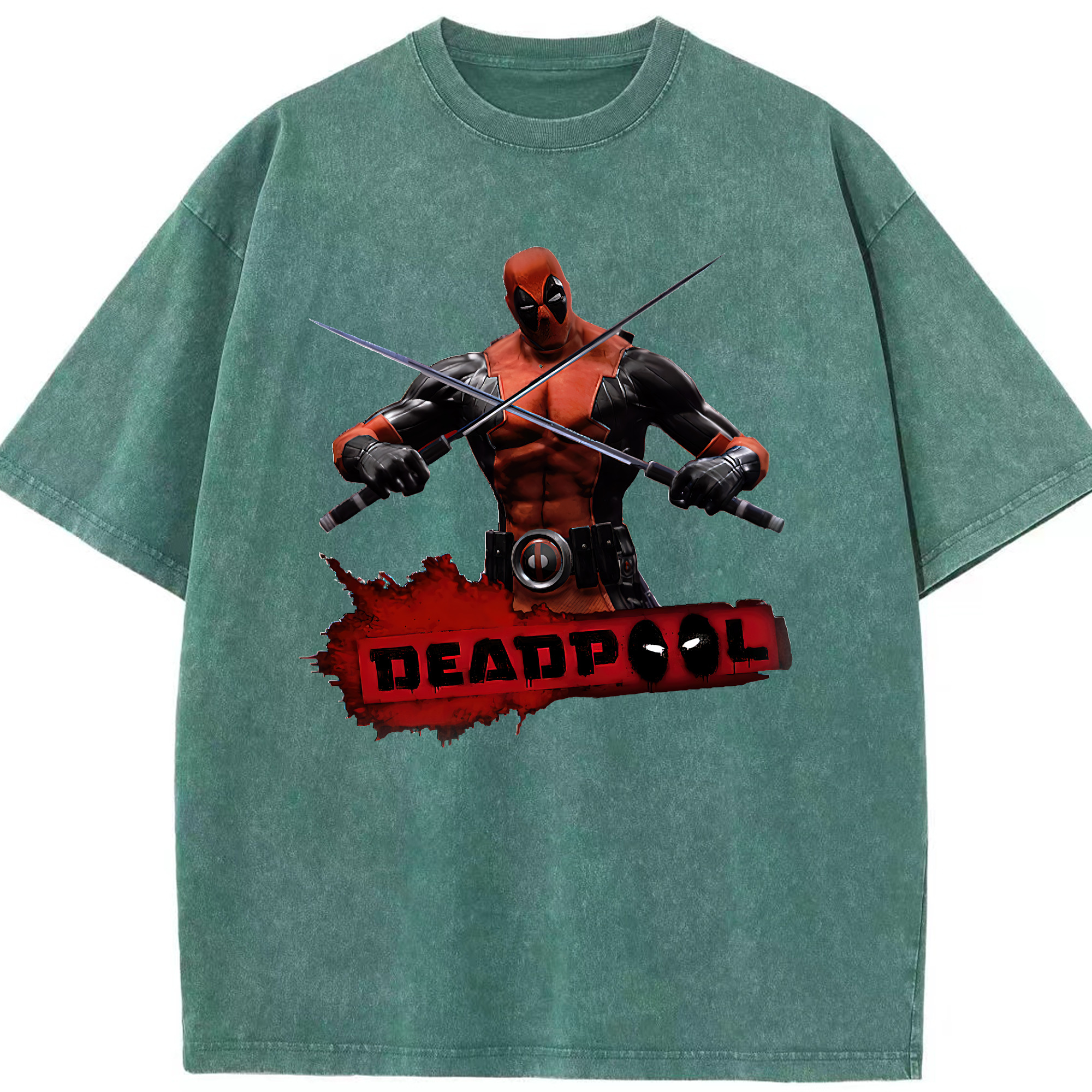 （画像用） Deadpool デッドプール 綿100% ヴィンテージ風 半袖Tシャツ（フロントプリント）